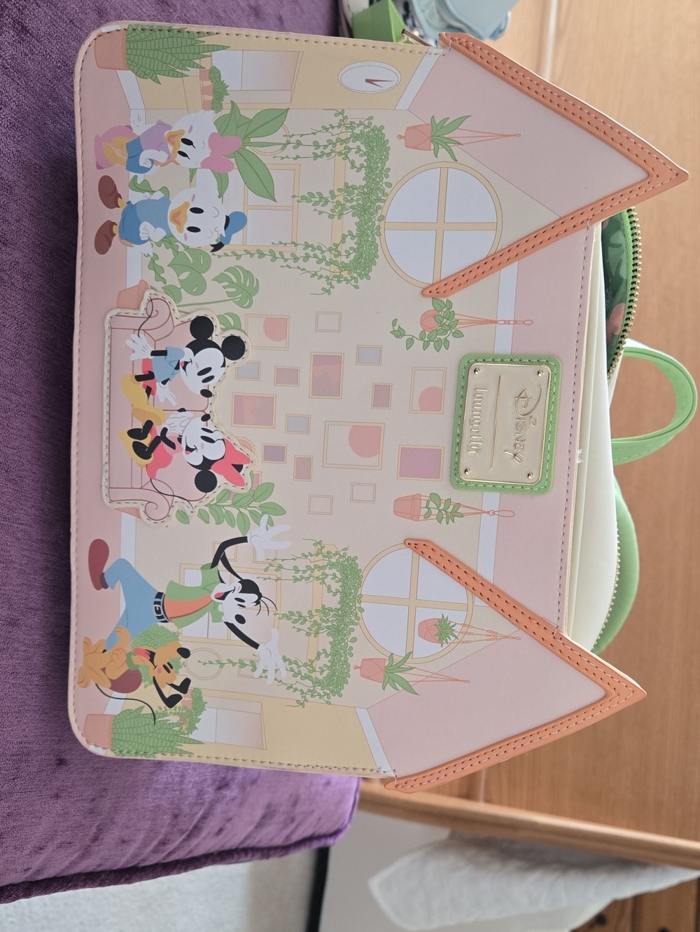Loungefly Pastel Pink Disney Mickey & Friends House-Shaped Backpack